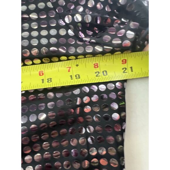 Laura Ahsley Large Woman Sequin Blouse Y2k Long Sleeve Stretch‎ Swiftie - Picture 4 of 5